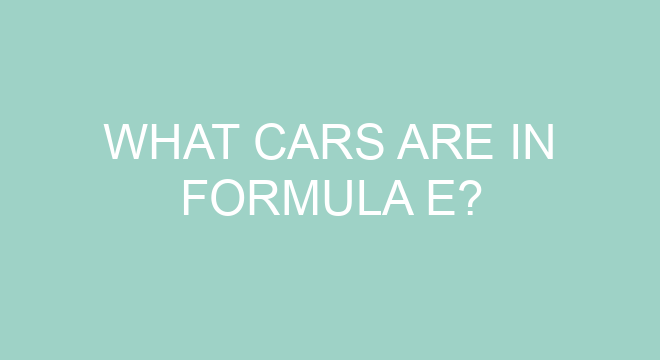 What Cars Are In Formula E?