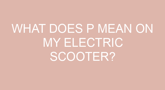 what-does-p-mean-on-my-electric-scooter