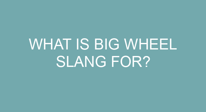 What Is Big Wheel Slang For?